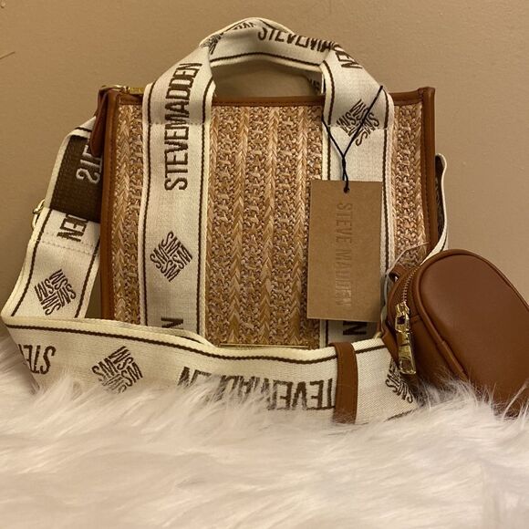 NWT Steve Madden (Bwebber)Satchel/Crossbody/Canvas Viral Tiktok Bag - Tweed - Picture 2 of 14